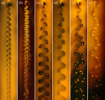Photograph of vortexes made in a lab