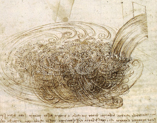 Sketch of vortexes by Leonardo da Vinci